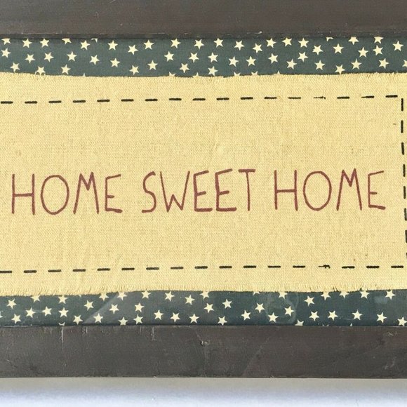 HOME SWEET HOME Wall Plaque Americana Country Farmhouse Wood Frame Patriotic - Picture 2 of 12
